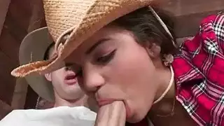 Gabriella is amuse to a big cock cowboy