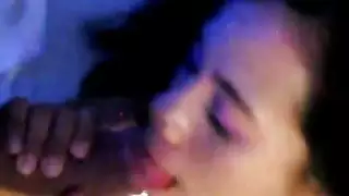 Natural tits Latina girlfriend slurping on big thick cock lover at motel room